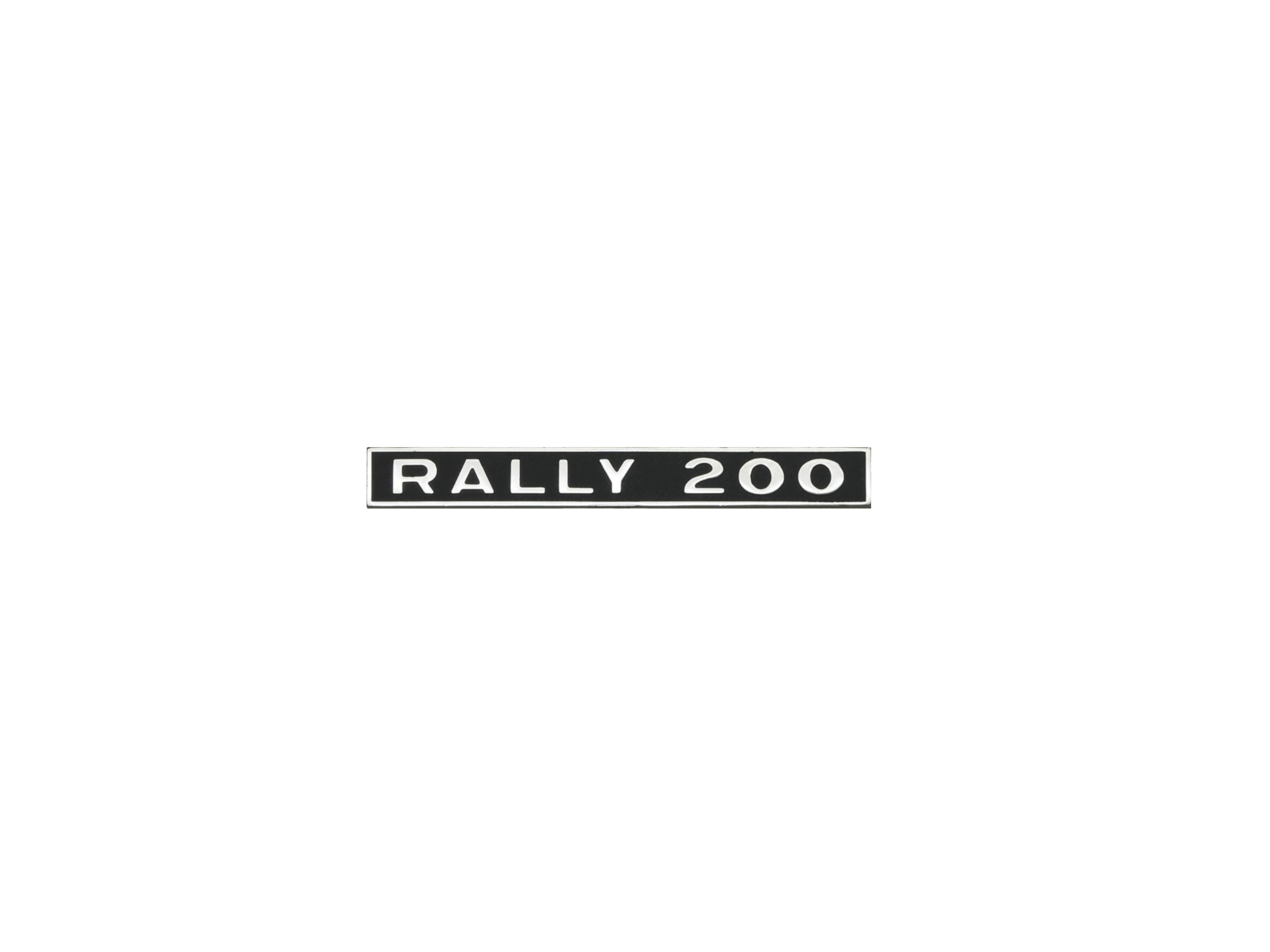 Targhetta "RALLY 200" posteriore annuo '72-'74